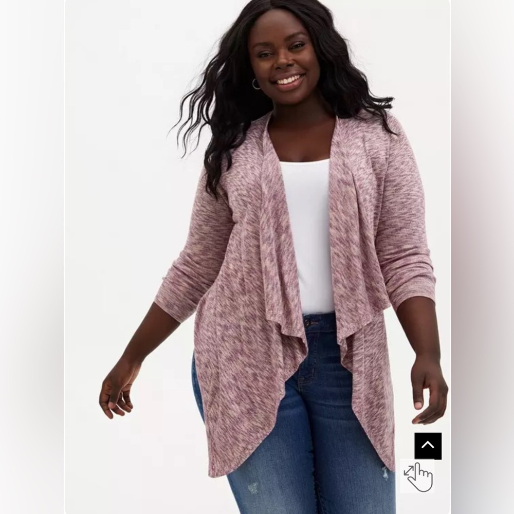 *Torrid Space-Dye Orchid Cardigan Drape Front Sweater Size 2 2X